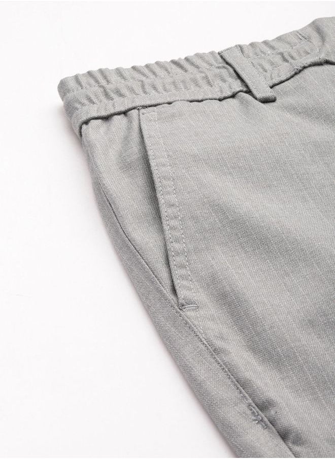 Men Regular Fit Self Design Mid-Rise Stretchable Jogger Trousers