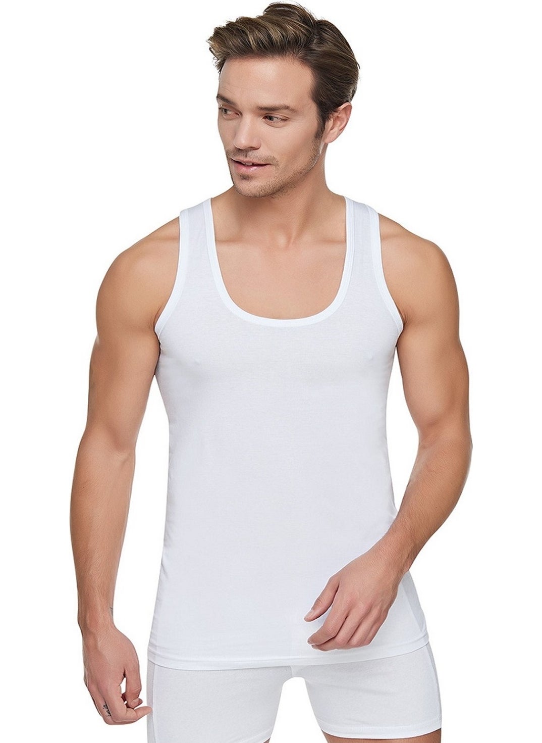 4 Pieces Combed Cotton Men's Undershirt Battal 0101