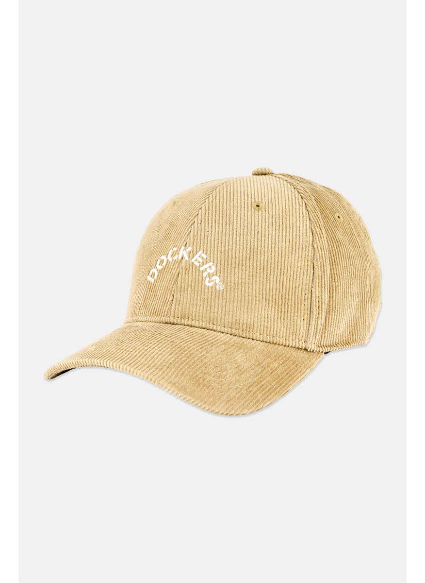 Men Embroidered Logo Cap, Beige