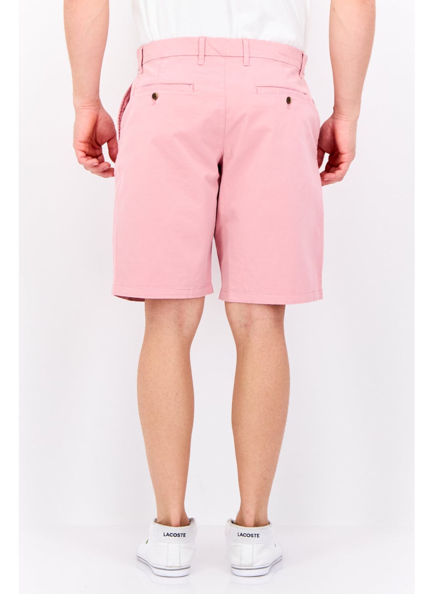 Men Solid 10 Inseam Chino Shorts, Pink