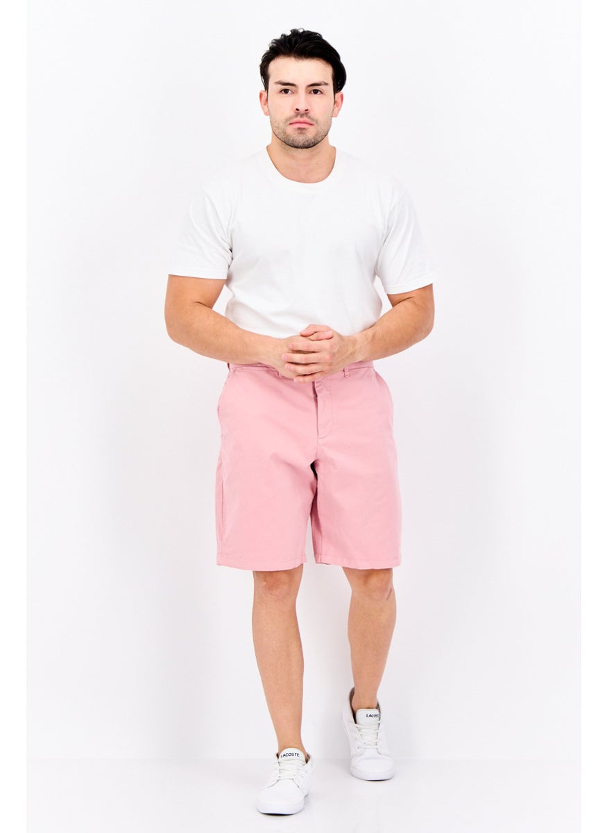 Men Solid 10 Inseam Chino Shorts, Pink