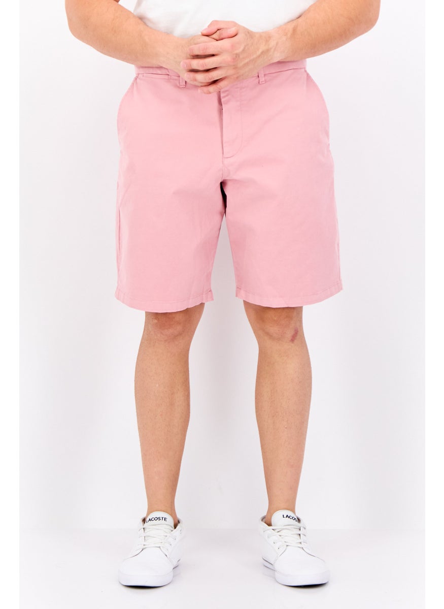 Men Solid 10 Inseam Chino Shorts, Pink