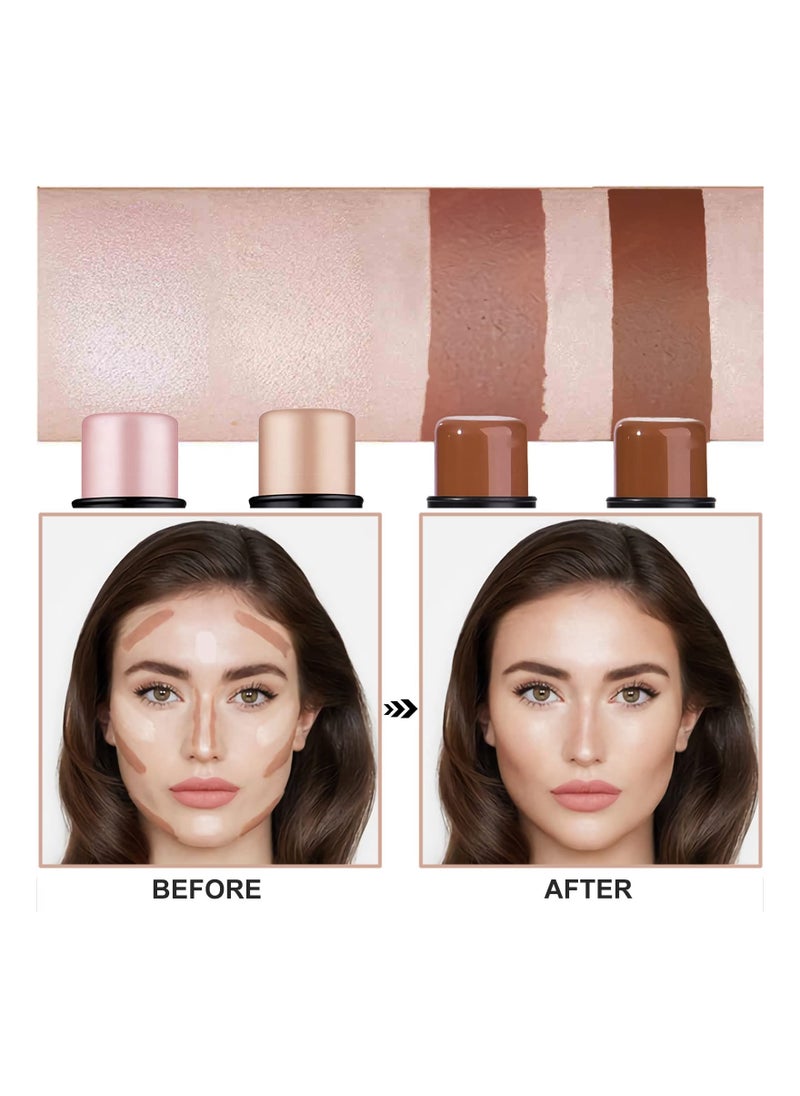 2 Pcs Concealer Stick Set, Non-Greasy & Non-Drying Cream Contour Makeup Pencil, Smooth Brightening & Shading, Long-Lasting Waterproof Matte Finish, Blendable & Lightweight for All Skin Types.
