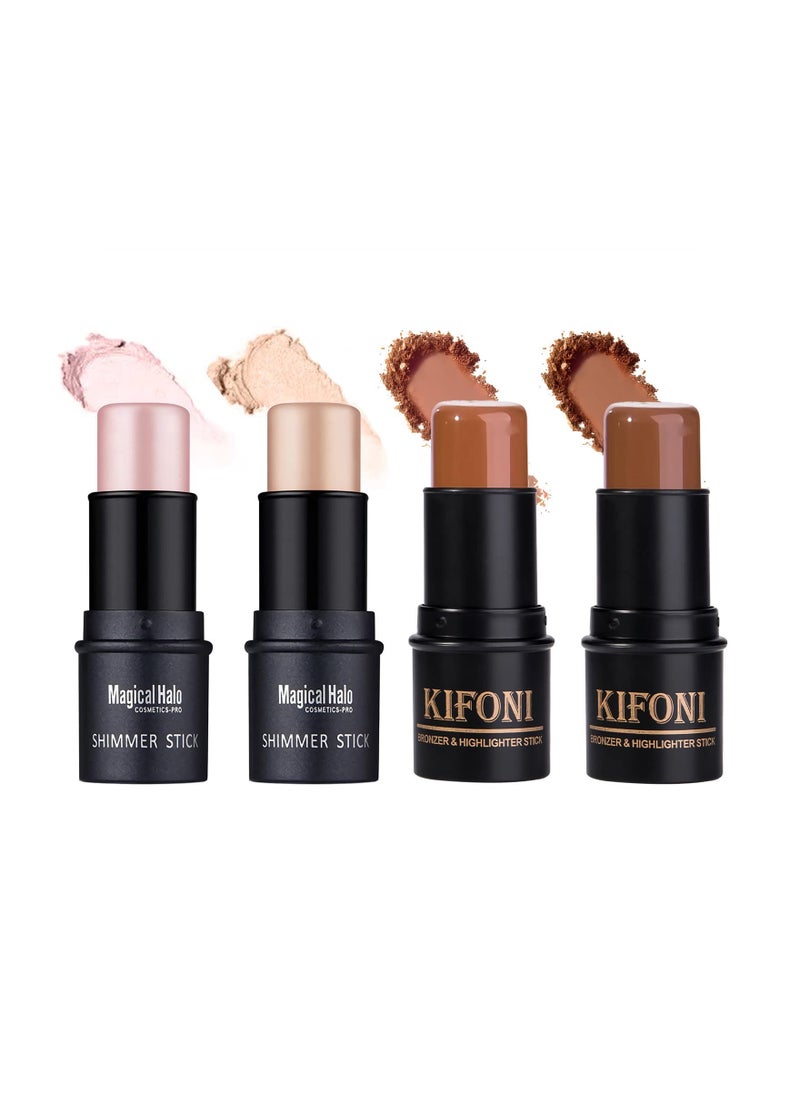 2 Pcs Concealer Stick Set, Non-Greasy & Non-Drying Cream Contour Makeup Pencil, Smooth Brightening & Shading, Long-Lasting Waterproof Matte Finish, Blendable & Lightweight for All Skin Types.