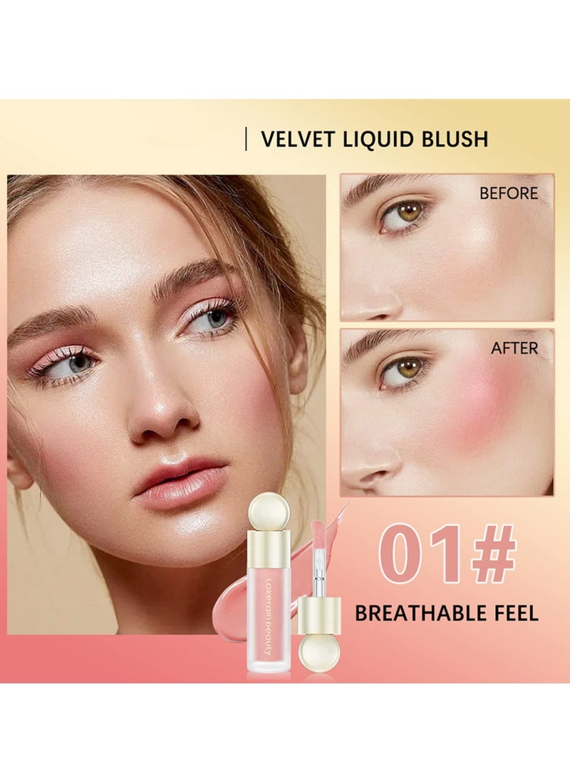 Liquid Blush for Cheeks - Lightweight Cream Blush Makeup, Breathable & Natural Finish, Silky Smooth Waterproof Formula, Long-lasting & Easy to Blend for a Flawless Look