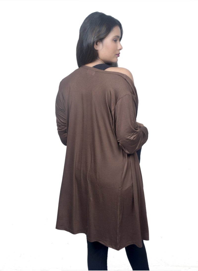 Longline Maternity Shrug With Long Sleeves
