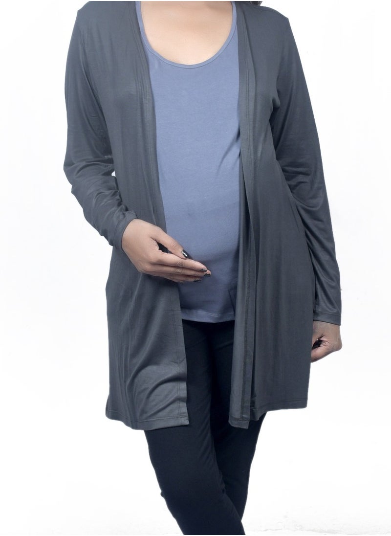 Longline Maternity Shrug With Long Sleeves