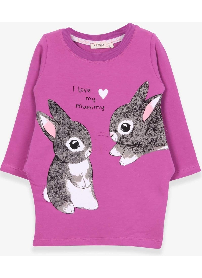 Girl's Tunic Rabbit Patterned 1.5-5 Years, Purple