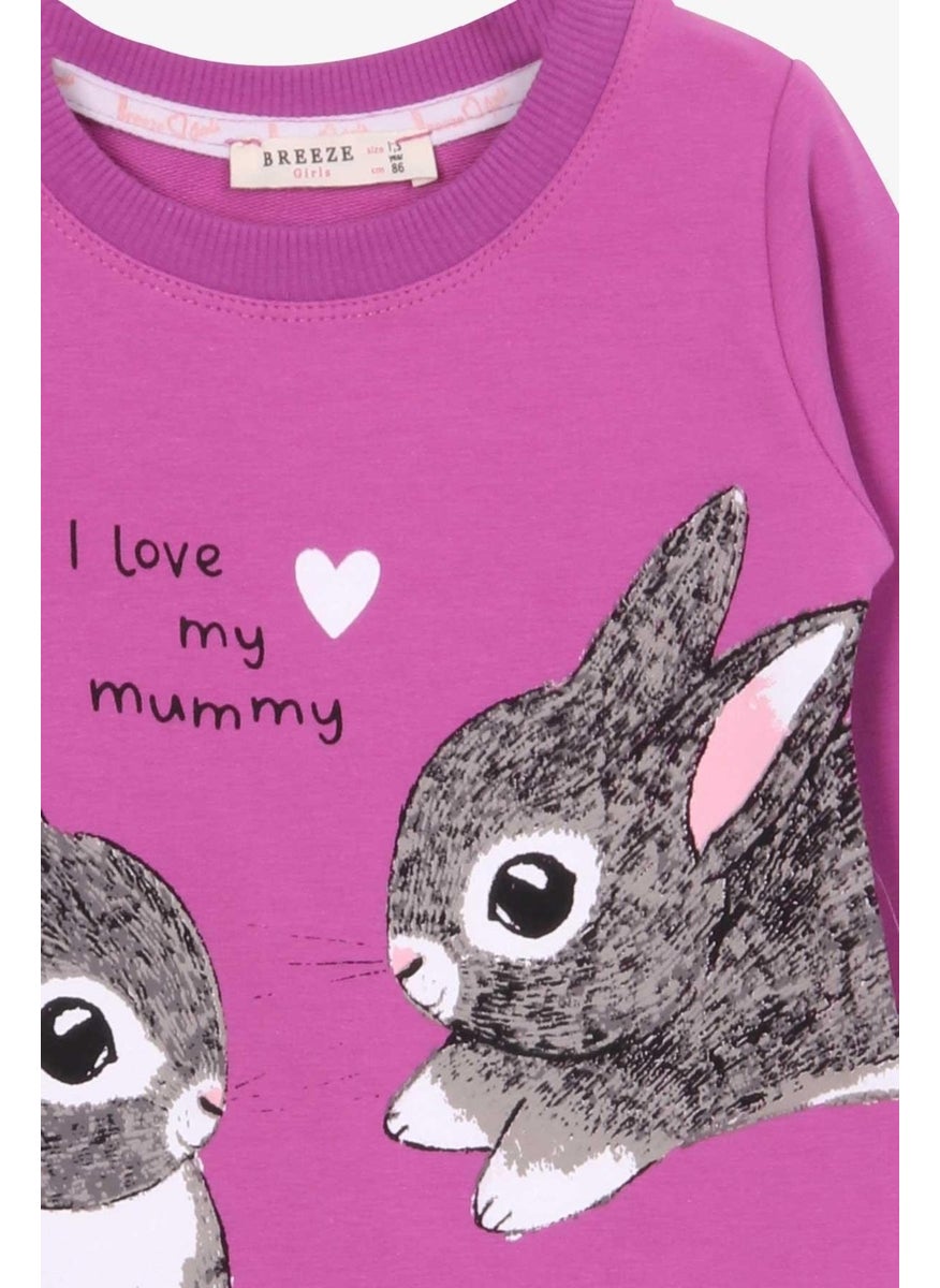 Girl's Tunic Rabbit Patterned 1.5-5 Years, Purple