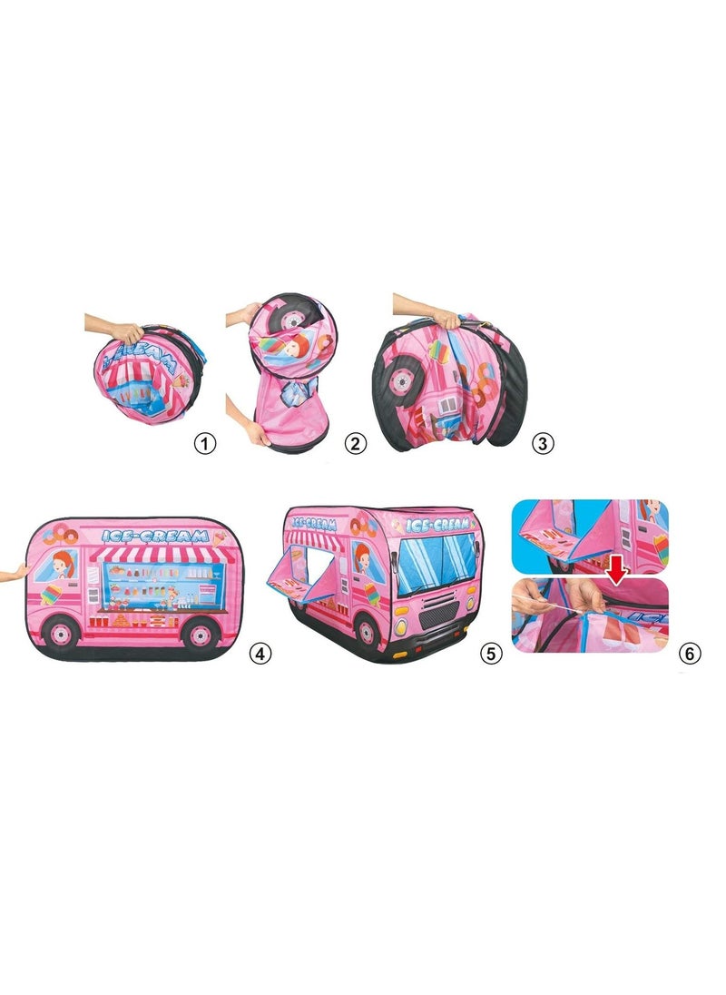 Ice Cream Truck Pop Up Kids Play Tent for Boys  Girls Indoor Outdoor Toy, Pink