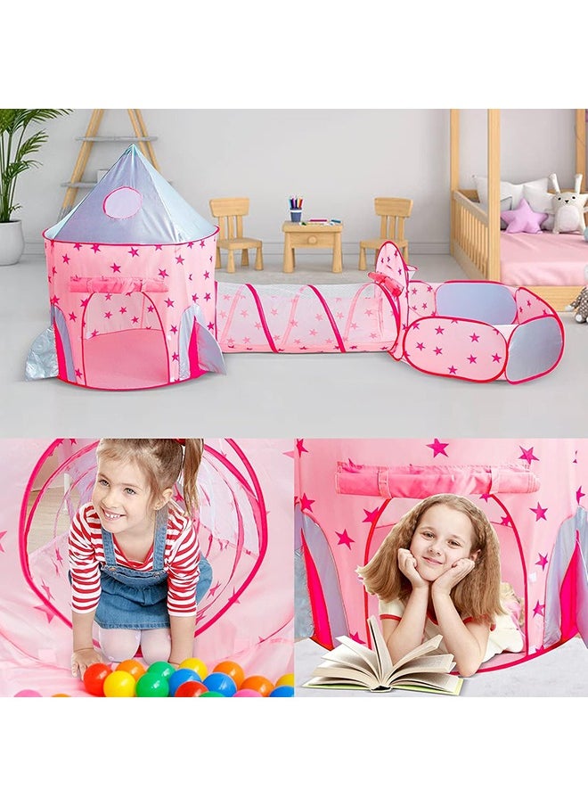 3 Piece Kids Tent Foldable Tunnel Pop Up Toys Kids Indoor Outdoor Playhouse Outdoor Play Toys