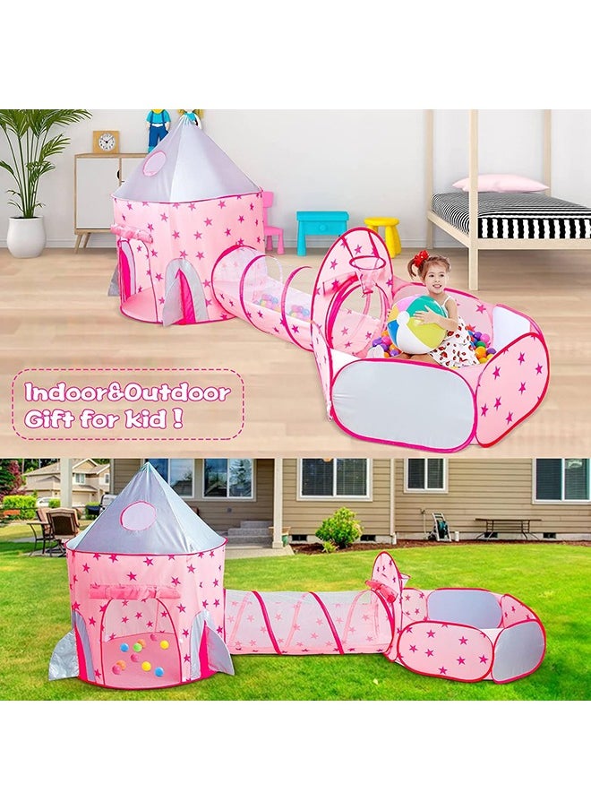 3 Piece Kids Tent Foldable Tunnel Pop Up Toys Kids Indoor Outdoor Playhouse Outdoor Play Toys
