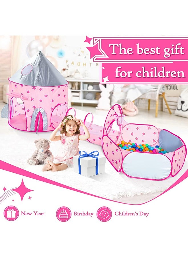 3 Piece Kids Tent Foldable Tunnel Pop Up Toys Kids Indoor Outdoor Playhouse Outdoor Play Toys