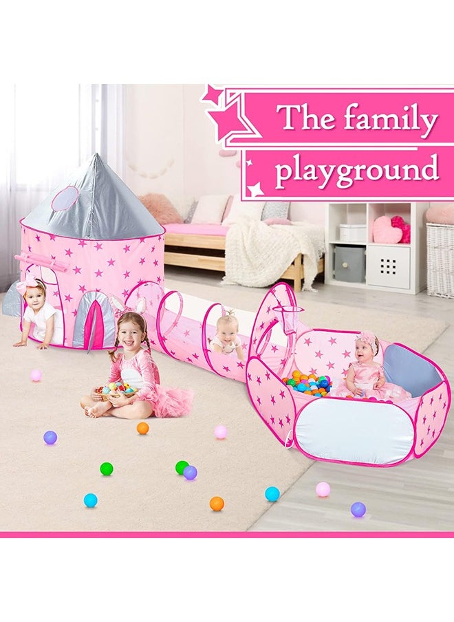 3 Piece Kids Tent Foldable Tunnel Pop Up Toys Kids Indoor Outdoor Playhouse Outdoor Play Toys