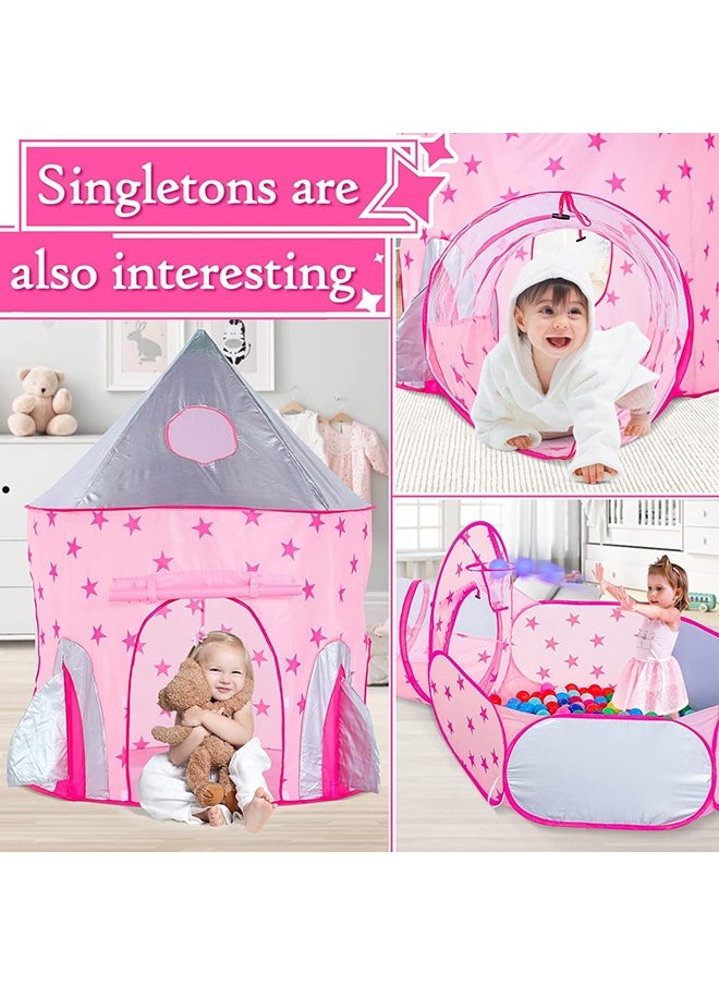 3 Piece Kids Tent Foldable Tunnel Pop Up Toys Kids Indoor Outdoor Playhouse Outdoor Play Toys