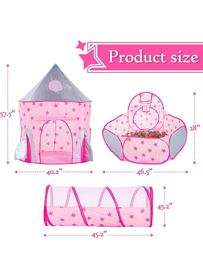 3 Piece Kids Tent Foldable Tunnel Pop Up Toys Kids Indoor Outdoor Playhouse Outdoor Play Toys