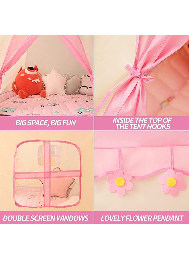 Children's Game Tent, Princess Castle Toy Tent, Large Fairy Tale House Gift Toys, Toddler Playhouse for Indoor and Outdoor Fairy Tent (Pink)
