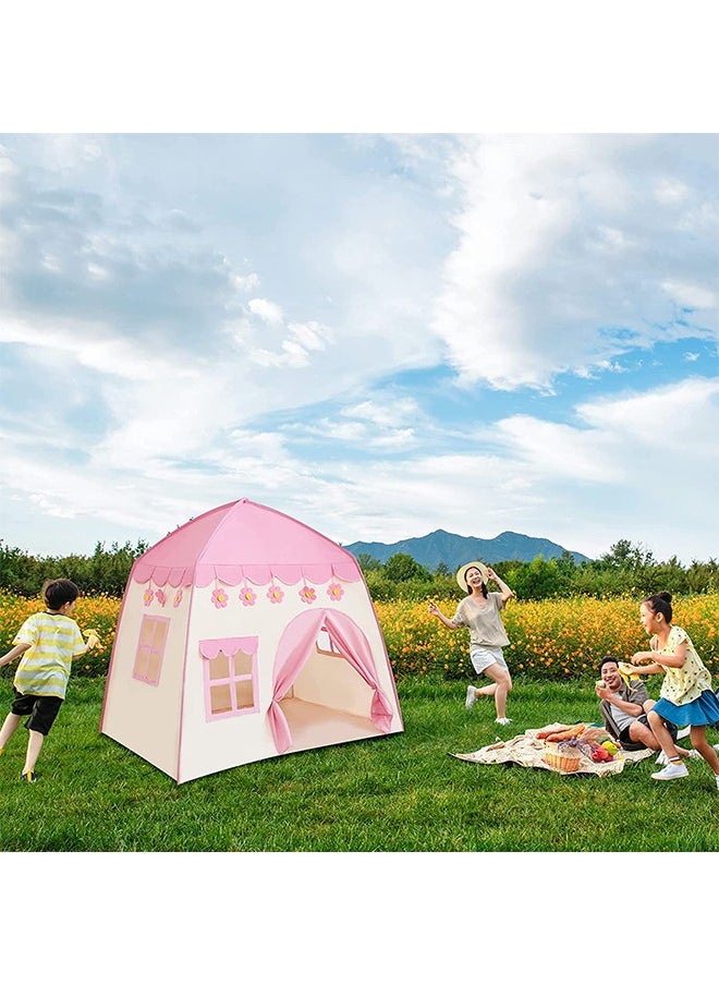 Children's Game Tent, Princess Castle Toy Tent, Large Fairy Tale House Gift Toys, Toddler Playhouse for Indoor and Outdoor Fairy Tent (Pink)