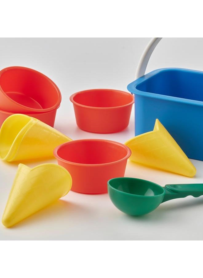 10-piece sand ice-cream set, multicolour