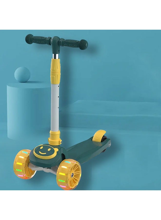 Scooter with LED Flashing Wheels Adjustable Height Foldable Scooter for Kids Outdoor Activities