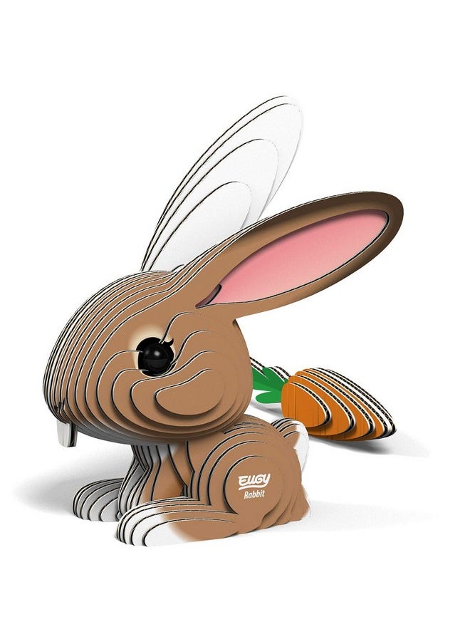 Eugy Rabbit 3D Puzzle, 39 Piece Eco-Friendly Educational Toy Puzzles for Boys, Girls & Kids Ages 6+