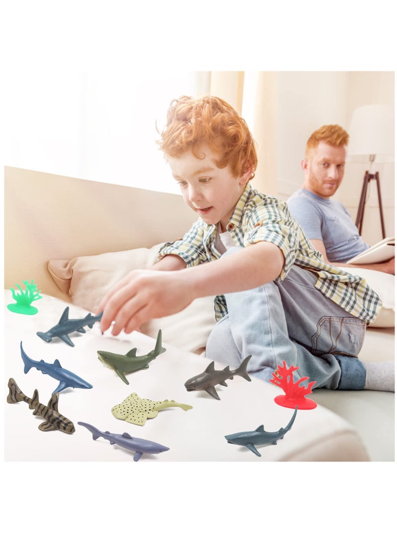 Toys Ocean Sea Animal, Mini Ocean Sea Animals Figure Creatures in Tube 15 pcs Set | Realistic Tiny Little Animals for Sensory Bin, Birthday Party Favor, Toddler 3-5 (Ocean Sea Animals)