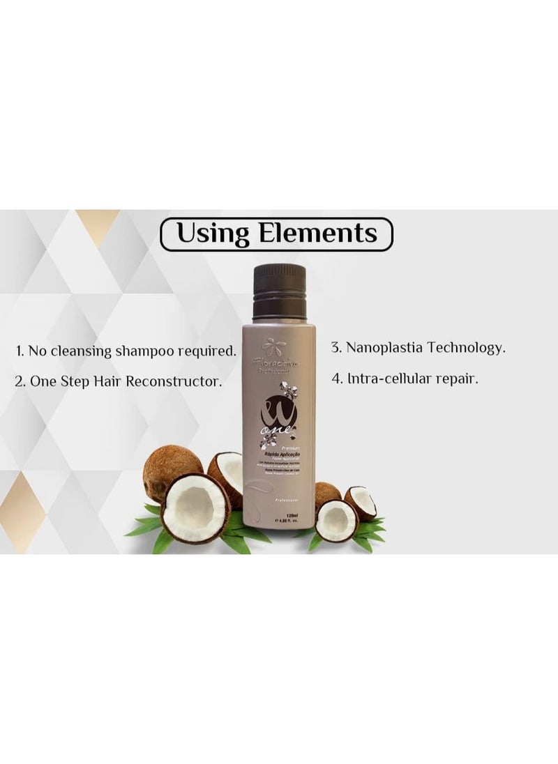 Floractive W One Nano Protein Hair Straightening Kit – 3-Step Smoothing System – 120ml x 3