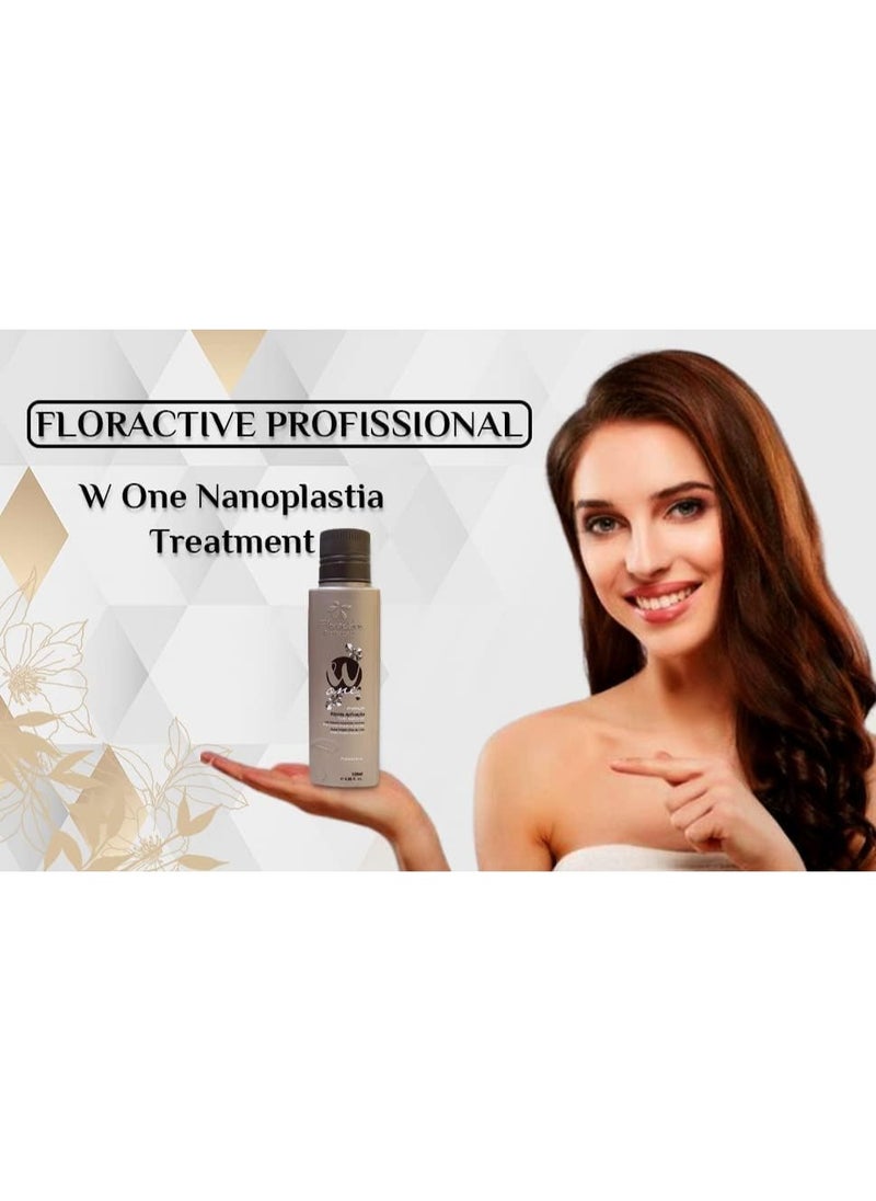 Floractive W One Nano Protein Hair Straightening Kit – 3-Step Smoothing System – 120ml x 3