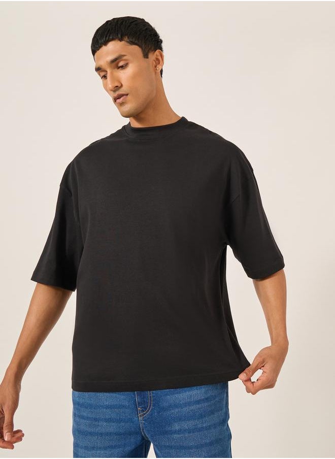 Graphic Print Round Neck Boxy Fit T-Shirt