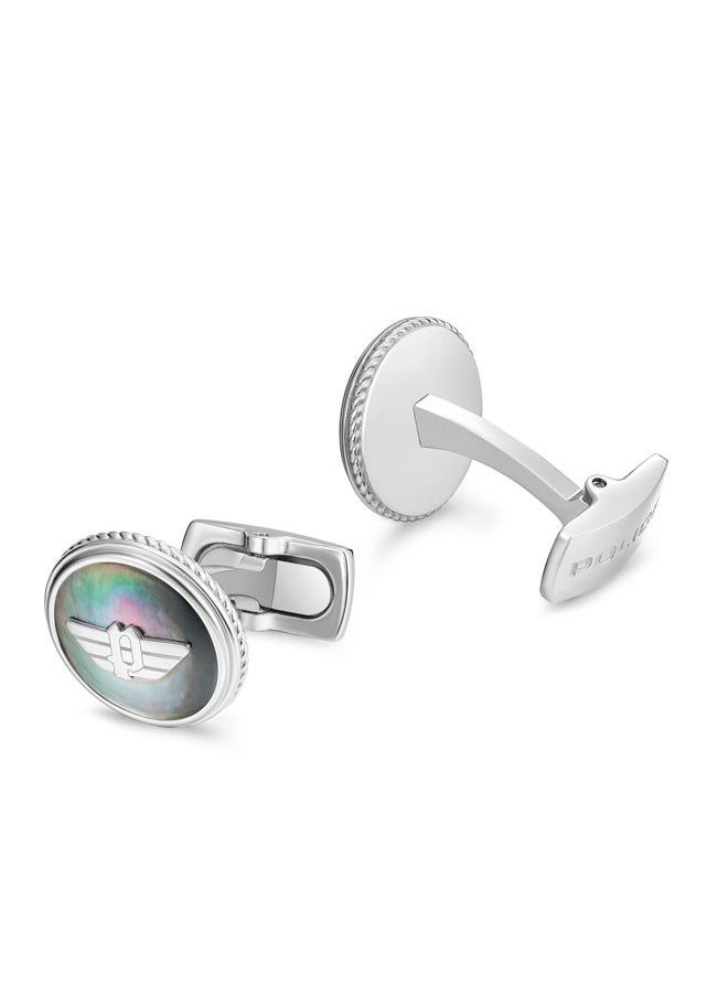 Treasure Cufflinks for Men Black Mother of Pearl with Wing Logo
