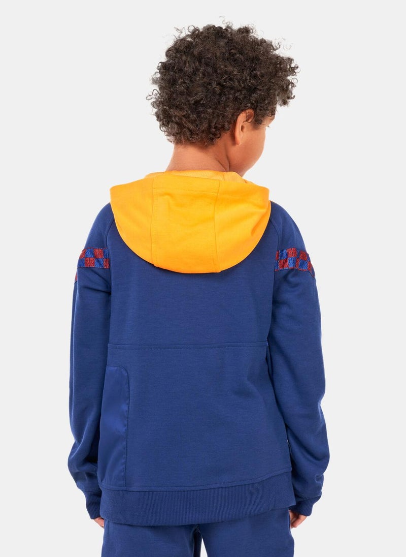 Kids' F.C. Barcelona Dri-FIT 1/2-Zip Travel Football Hoodie (Older Kids)