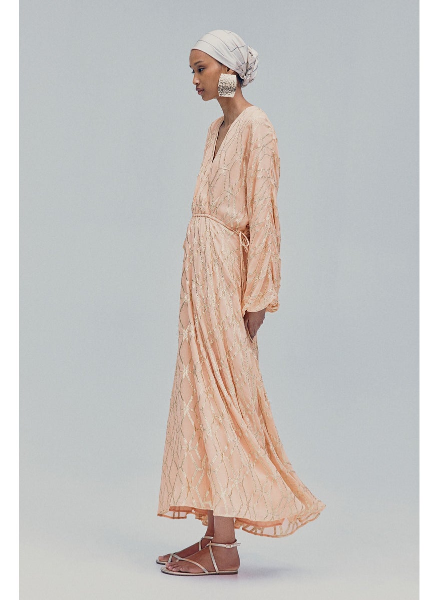 Jacquard-Weave Kaftan Dress