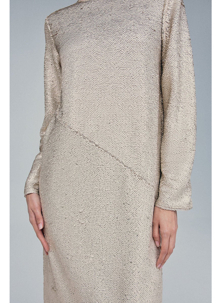 Sequin Long Sleeve Dress