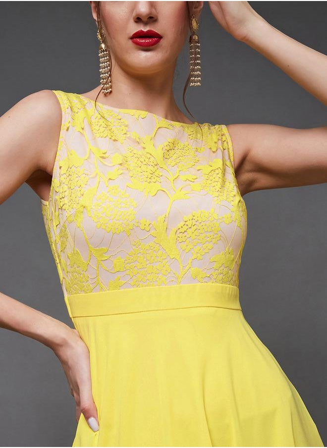 Yellow Chiffon Dress