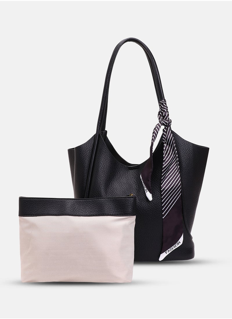 Women's The Metrograph  Tote Bag With Pouch - Onyx Black