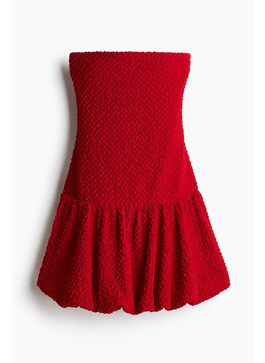 Bubble-Hem Bandeau Dress