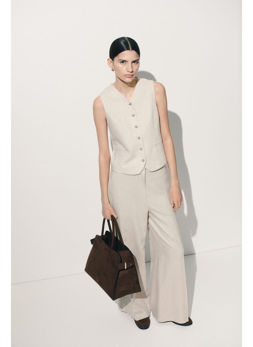 Linen-Blend Suit Waistcoat