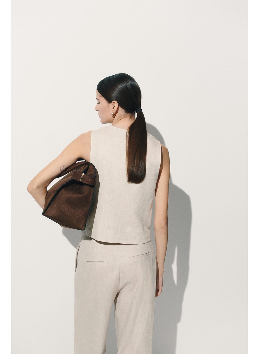 Linen-Blend Suit Waistcoat