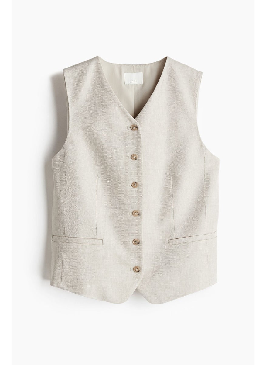 Linen-Blend Suit Waistcoat