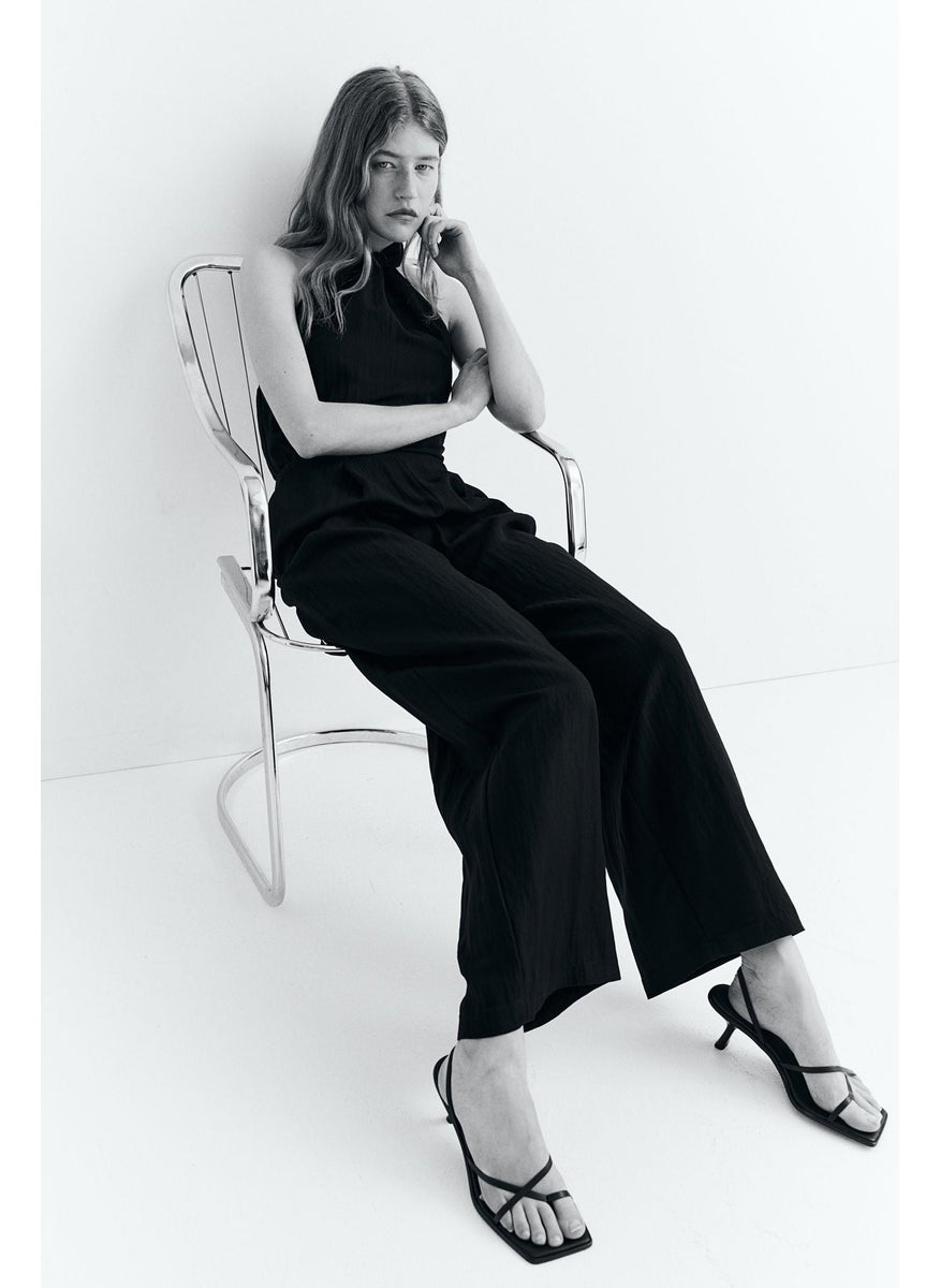 Knot-Detail Halterneck Jumpsuit