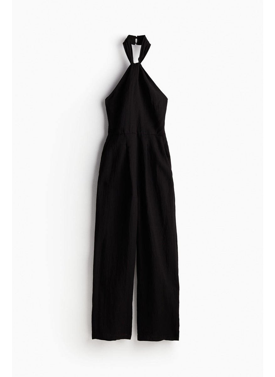 Knot-Detail Halterneck Jumpsuit