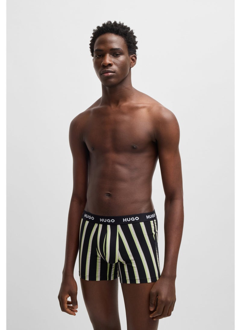 Three-pack of stretch-cotton boxer briefs with logos