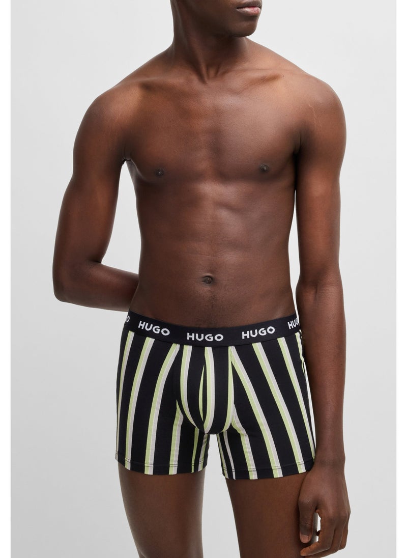 Three-pack of stretch-cotton boxer briefs with logos