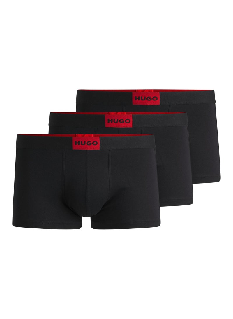 Three-pack of stretch-cotton trunks with logo waistbands