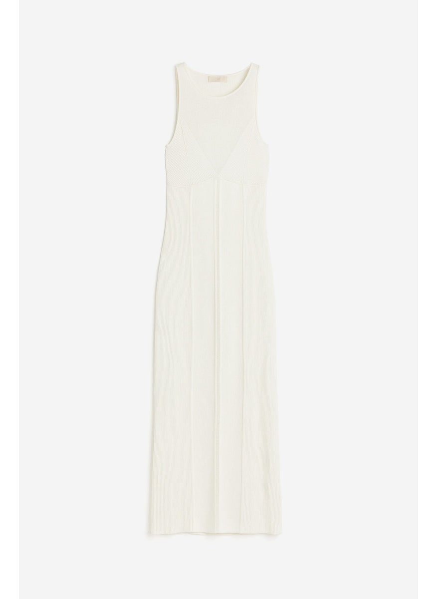 Open-Back Rib-Knit Dress