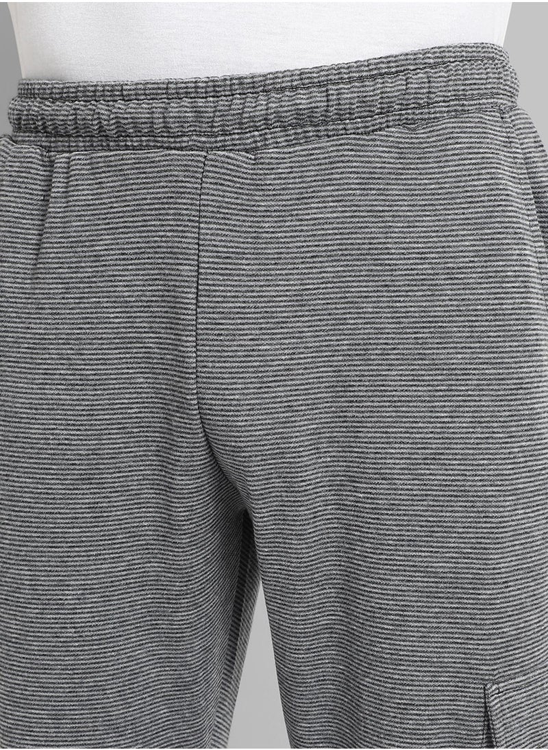 Men's Grey Solid Regular Fit Trackpants