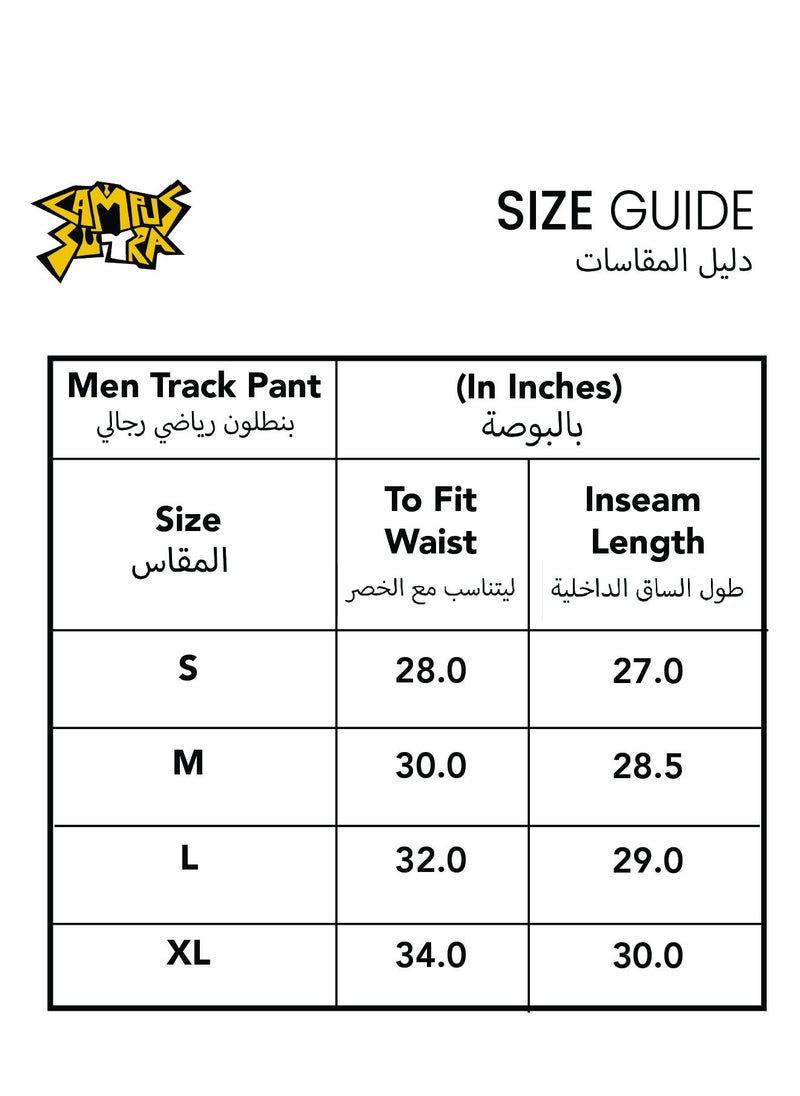 Men's Grey Solid Regular Fit Trackpants