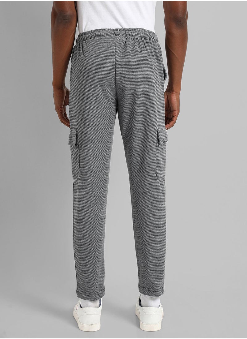 Men's Grey Solid Regular Fit Trackpants