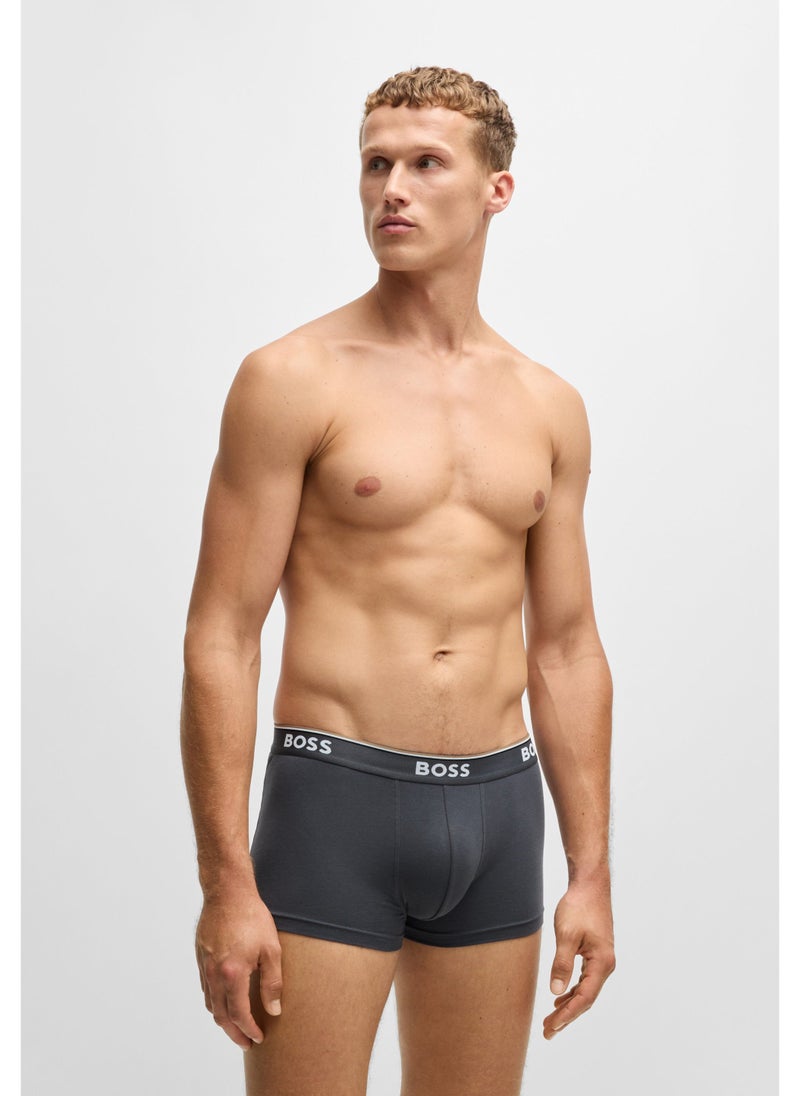 Three-pack of stretch-cotton trunks with logo waistbands