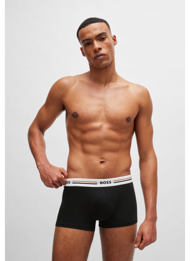 Three-pack of stretch trunks with signature-stripe waistbands